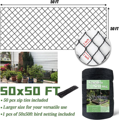 7.5 x 100 FT Bird Netting,1/2" Mesh Garden Netting,100PCS Zip Tie