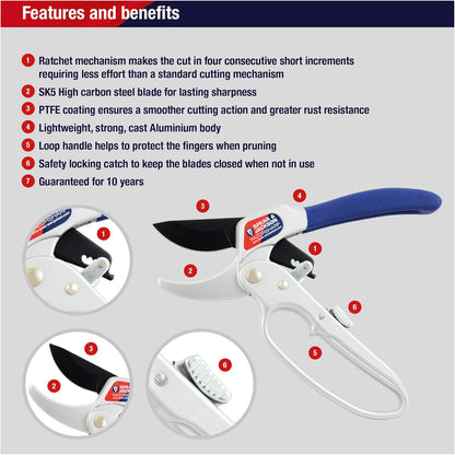 6258RS Razorsharp Compact Ratchet Anvil Pruners