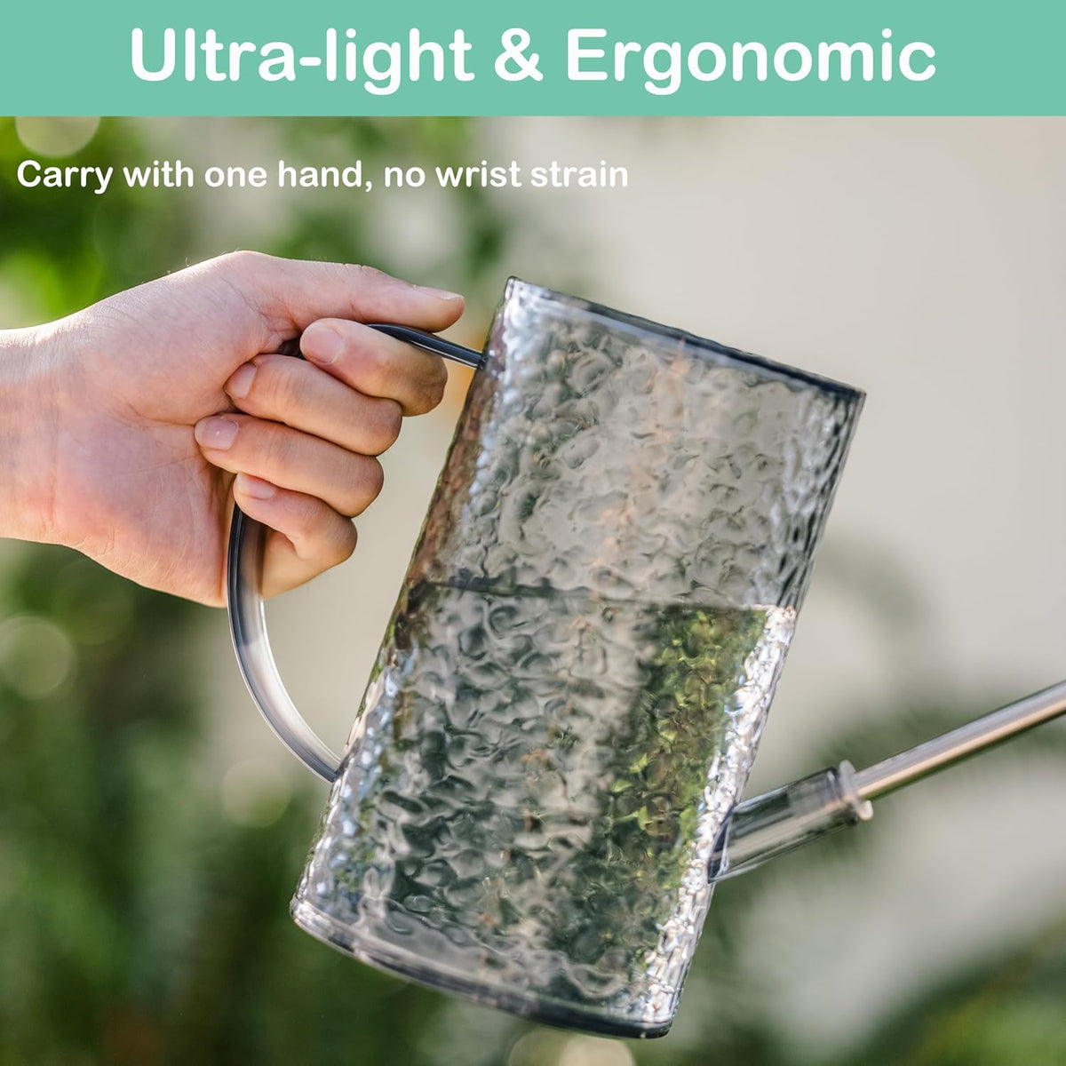 Small Watering Can for Indoor Plants - 34oz Leakproof Lightweight Pot with Long Spout & Bonus Shower Head, Indoor Watering Can for House Plants in Sage Green
