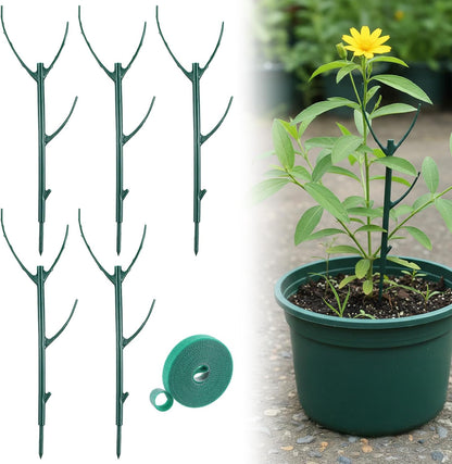 5 Pack Plant Support Stakes, Stackable Monstera Plant Supports for Indoor Outdoor Plants Garden Stakes Trellis for Climbing and Potted Plants Pothos Flowers