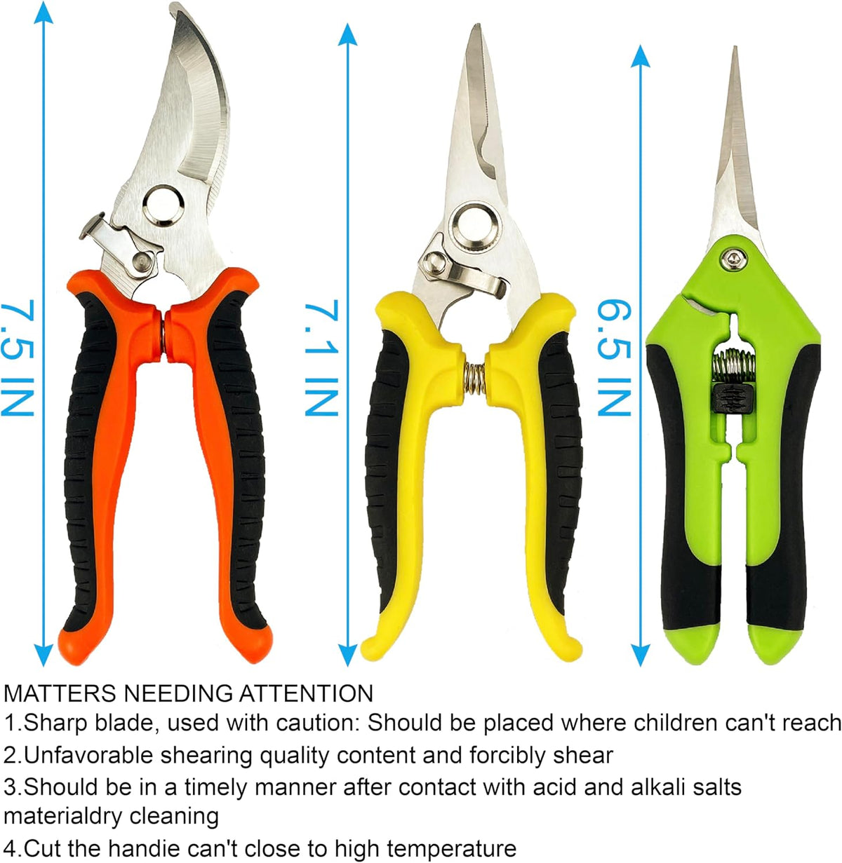 Pruning Shears, 4 Pack Garden Shears with Gardening gloves, Clippers Handheld, Stainless Steel Garden Snips, Pruners for Gardening