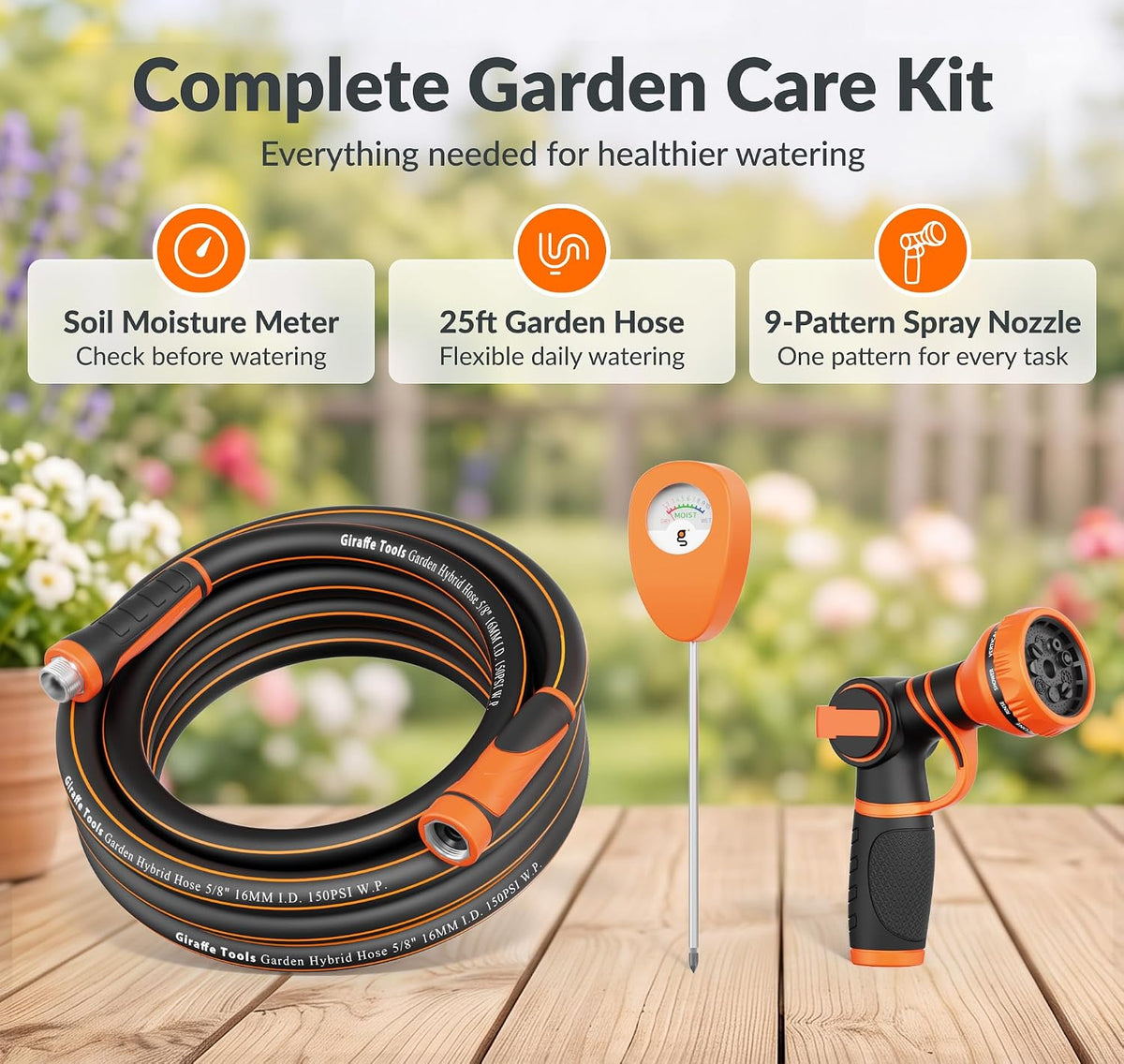 Garden Hose 5/8", 75ft Water Hose Heavy Duty