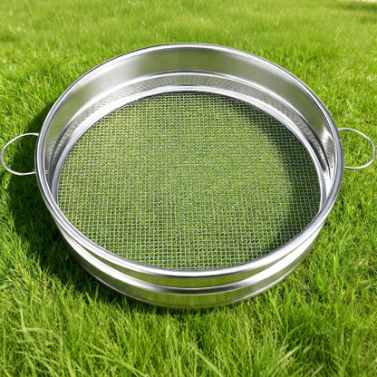 19“ Large Soil Sifter with Handle for Gardening, Dirt Sifter, Compost Sifter, Rock Sand Sifter, Wheelbarrow Sifter, Garden Soil Sieve, Metal Gravel Pellet Worm Sifter, Heavy Duty Bin Outdoor