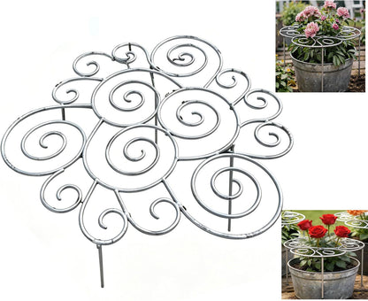 Plant Support Ring for Most Plants – Heavy Duty Metal Cage for Flowers, Vegetables, Tomatoes, Peonies, Roses – Garden Stake for Indoor/Outdoor Pots – No Tools Needed (M)