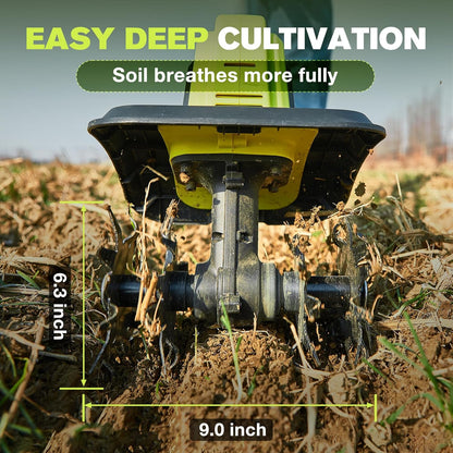 22V Cordless Garden Tiller Cultivator Rototiller for Gardening