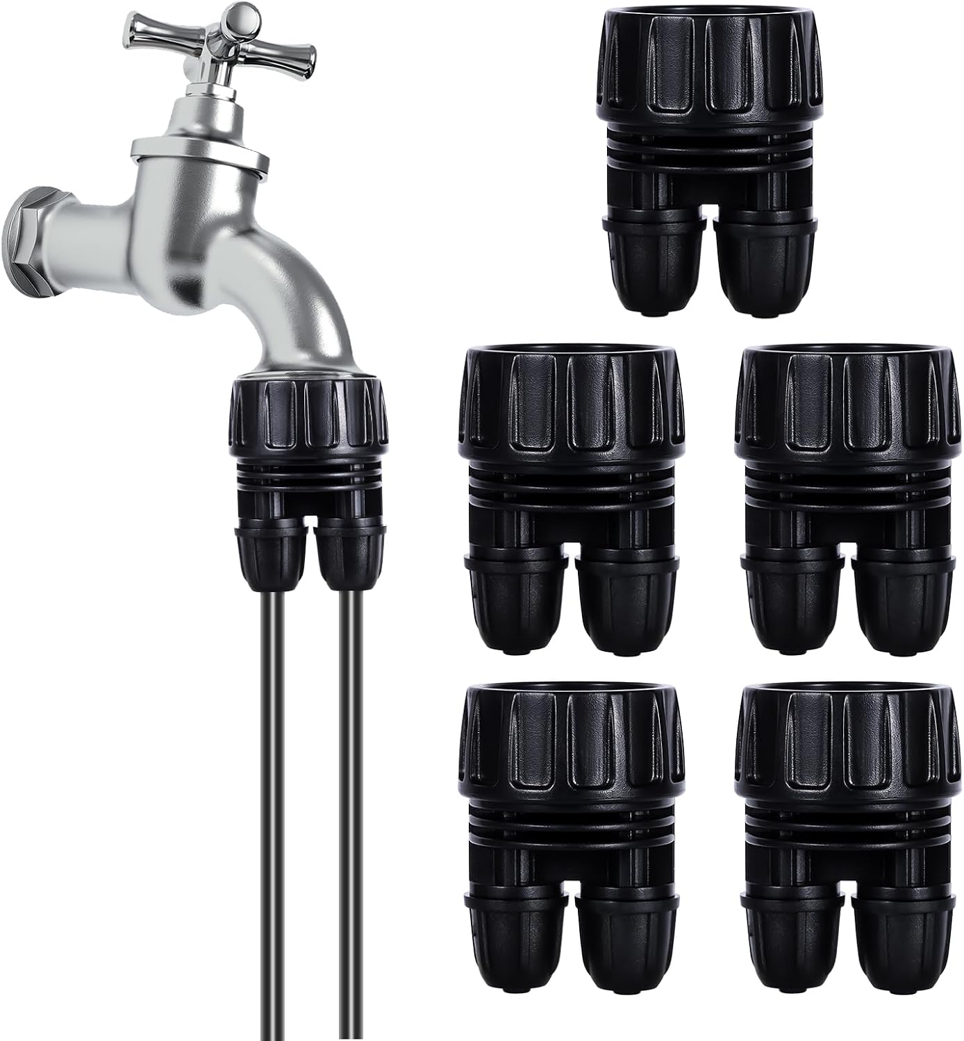 3/4'' to1/4'' Drip Irrigation Hose Adapter,Drip Tubing to Faucet