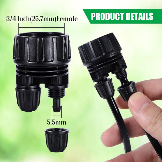 3/4'' to1/4'' Drip Irrigation Hose Adapter,Drip Tubing to Faucet