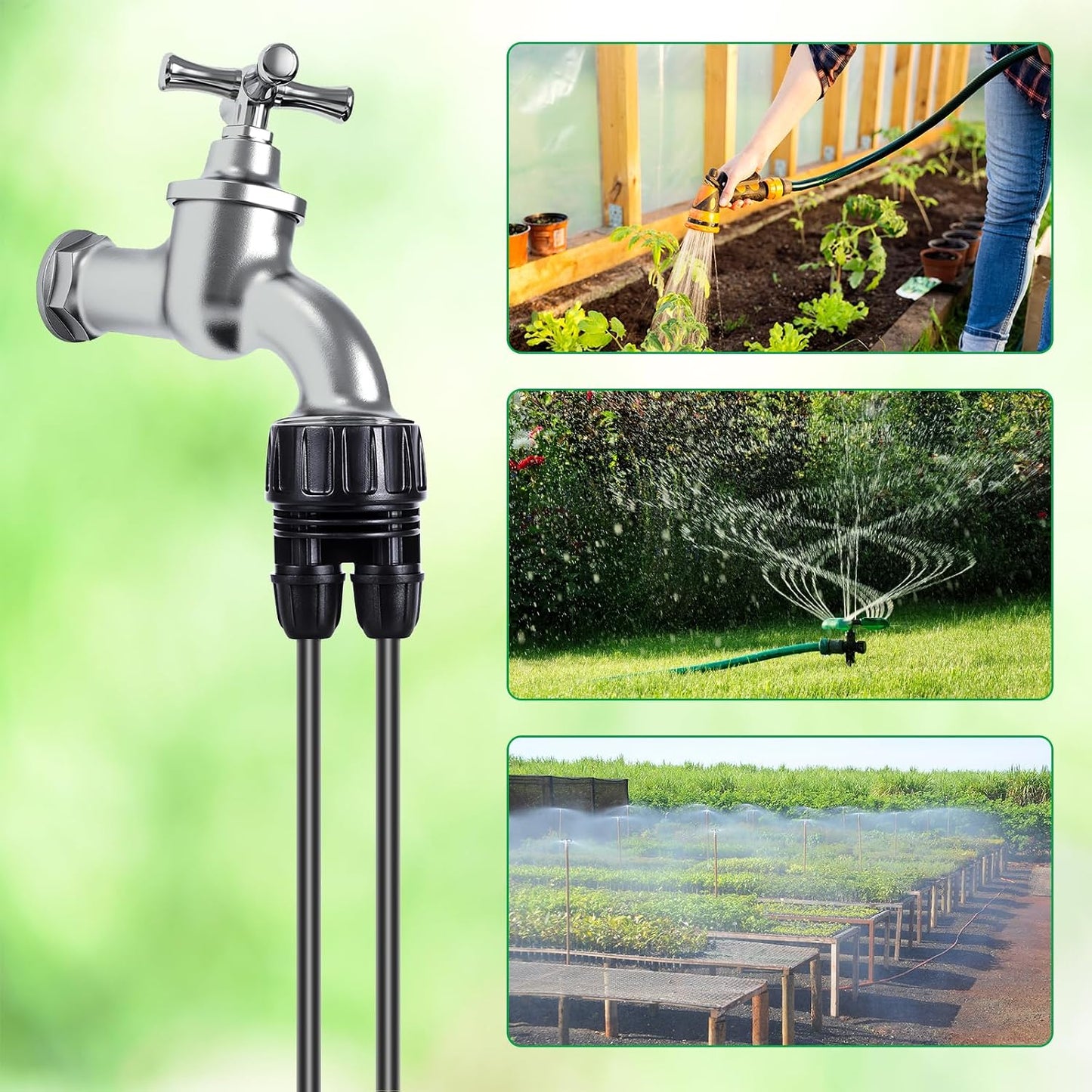 3/4'' to1/4'' Drip Irrigation Hose Adapter,Drip Tubing to Faucet