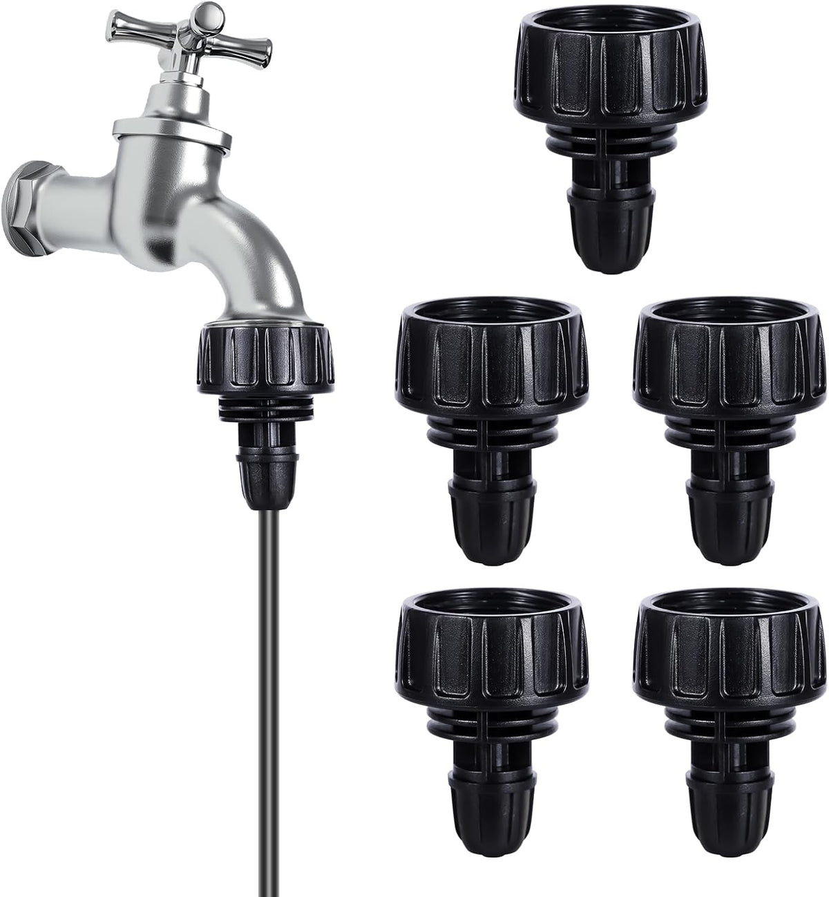 3/4'' to1/4'' Drip Irrigation Hose Adapter,Drip Tubing to Faucet