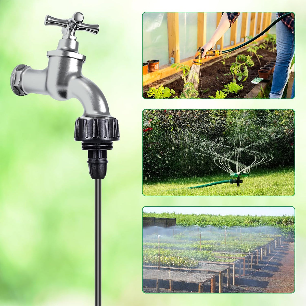 3/4'' to1/4'' Drip Irrigation Hose Adapter,Drip Tubing to Faucet
