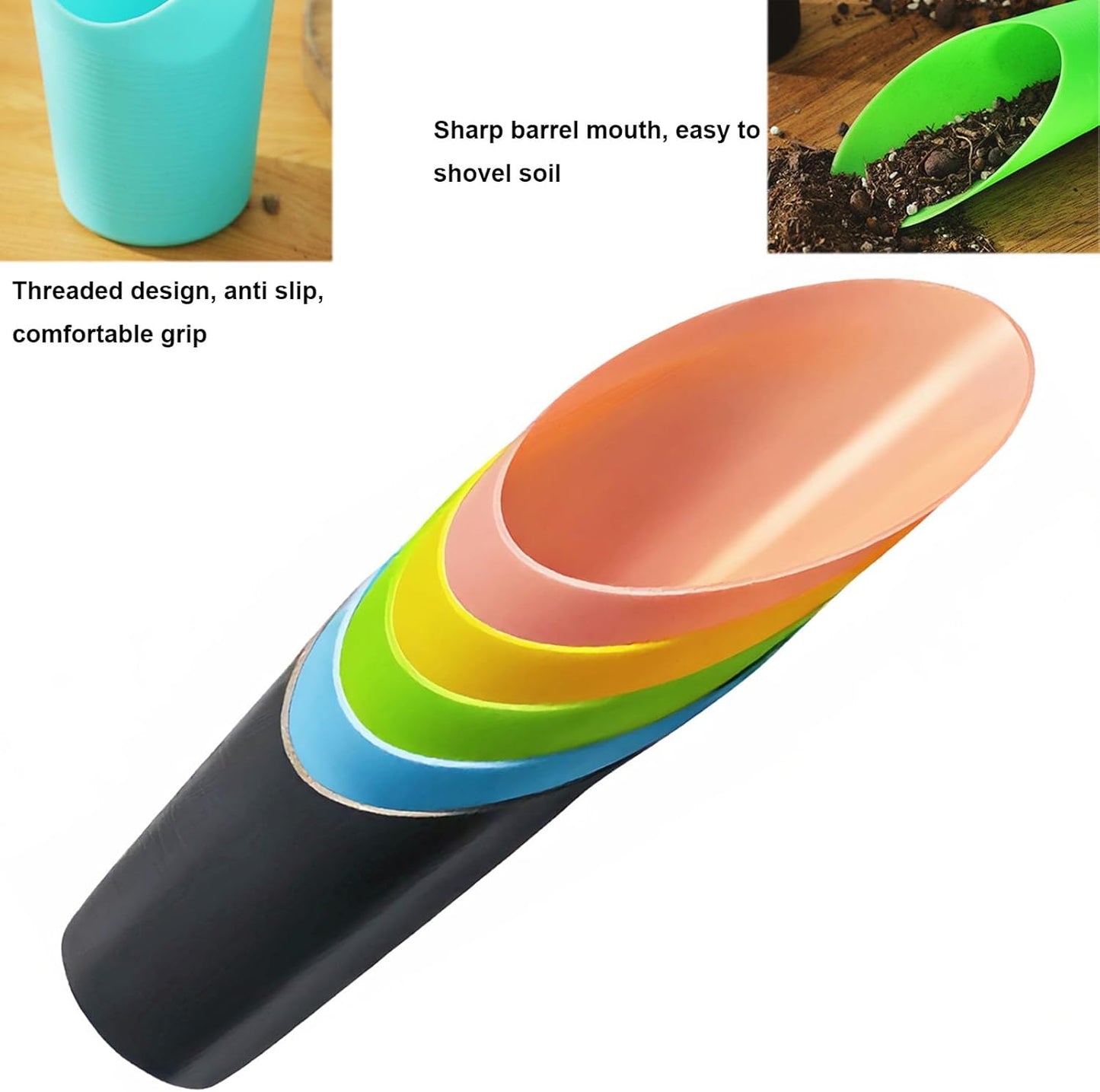 12PCS Bonsai Soil Scoop Set, Plastic Garden Scoops, Mini Potting Shovel