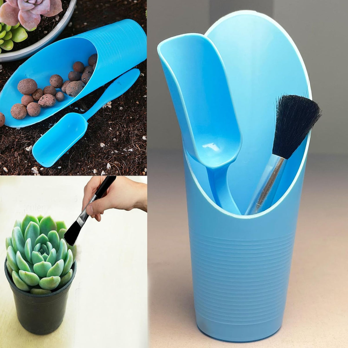 12PCS Bonsai Soil Scoop Set, Plastic Garden Scoops, Mini Potting Shovel
