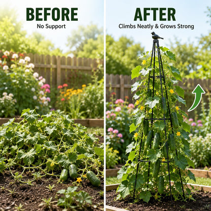 Obelisk Trellis for Climbing Plants Outdoor, 67", Black, 2 Pack