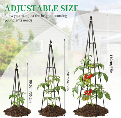 Obelisk Trellis for Climbing Plants Outdoor, 67", Black, 2 Pack