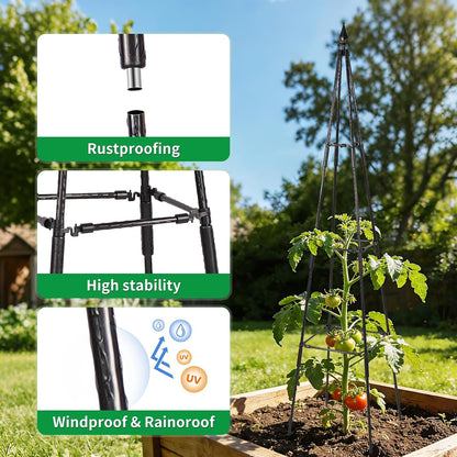 Obelisk Trellis for Climbing Plants Outdoor, 67", Black, 2 Pack