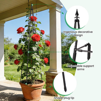 Obelisk Trellis for Climbing Plants Outdoor, 67", Black, 2 Pack