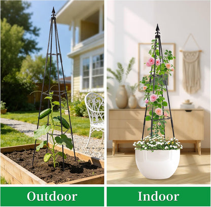 Obelisk Trellis for Climbing Plants Outdoor, 67", Black, 2 Pack