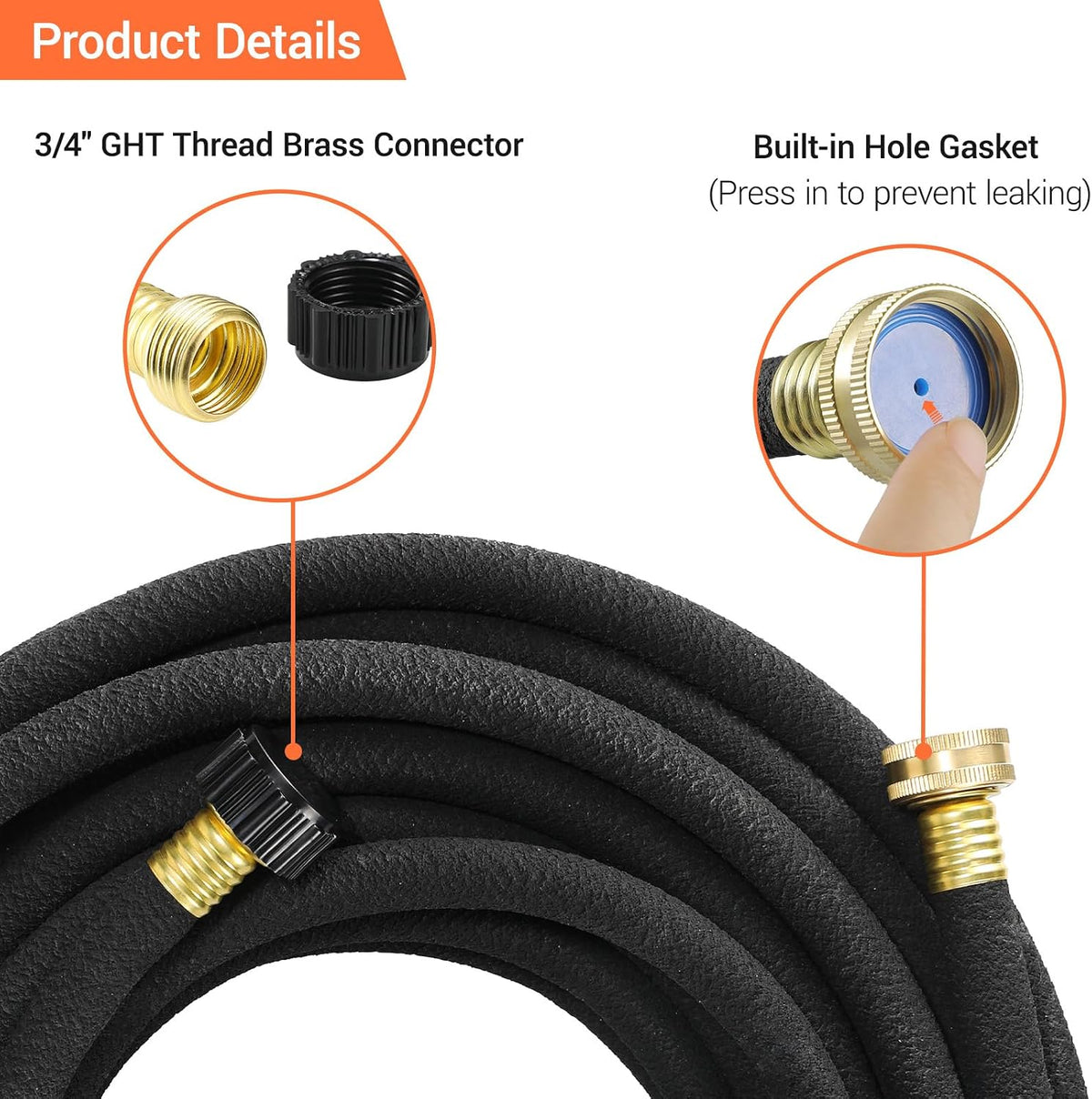Soaker Hose Kit 100 Ft 1/2" Brass Connectors Heavy Duty Water Saving