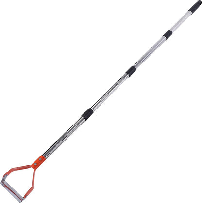 Adjustable Long Handle Stirrup Hoe Garden Tool, Heavy Duty Carbon Steel Weeding Hoe for Flower Beds Yards, Ergonomic Stand Up Puller with Rust Proof Stainless Steel Handle (Orange)