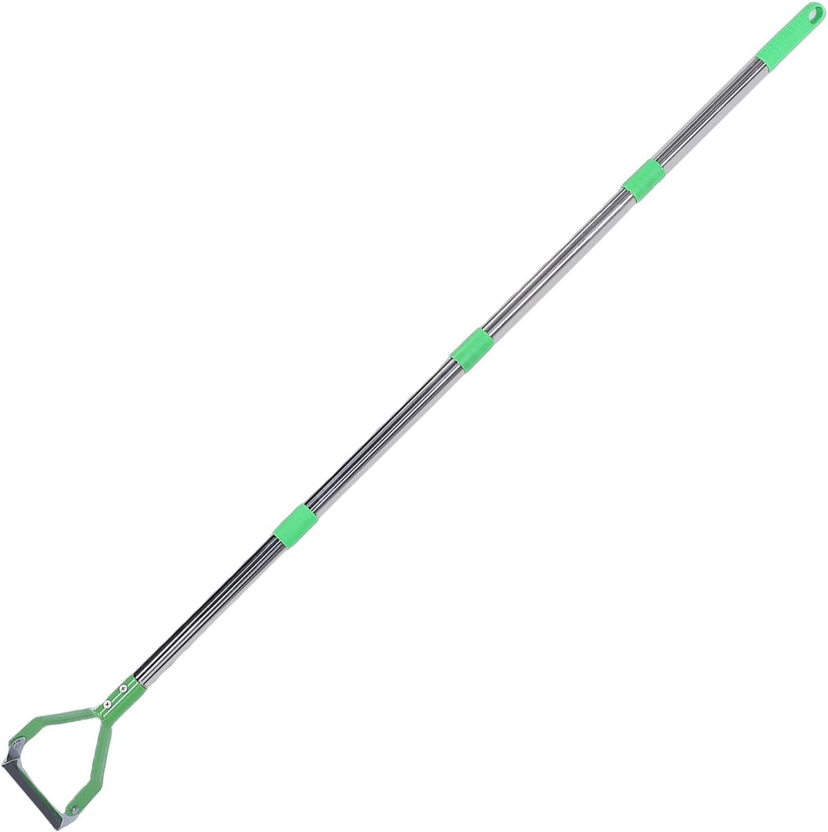 Adjustable Long Handle Stirrup Hoe Garden Tool, Heavy Duty Carbon Steel Weeding Hoe for Flower Beds Yards, Ergonomic Stand Up Puller with Rust Proof Stainless Steel Handle (Orange)