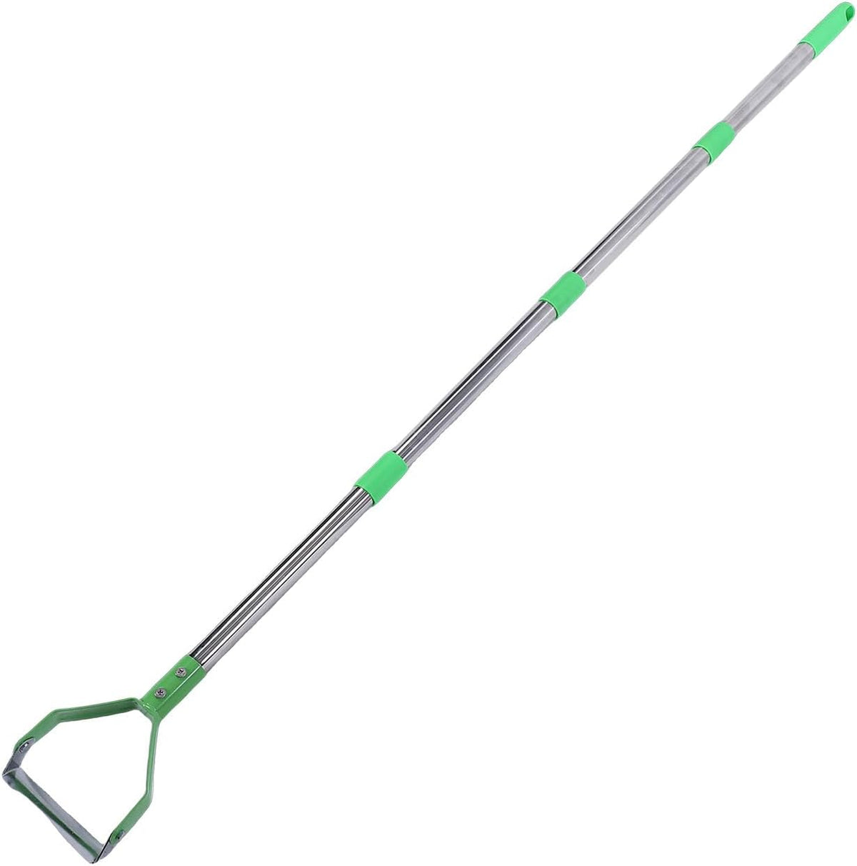 Adjustable Long Handle Stirrup Hoe Garden Tool, Heavy Duty Carbon Steel Weeding Hoe for Flower Beds Yards, Ergonomic Stand Up Puller with Rust Proof Stainless Steel Handle (Orange)