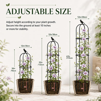 Garden Obelisk Trellis for Climbing Plants Outdoor, 2 Pack