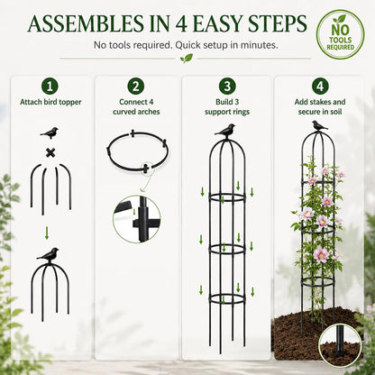 Garden Obelisk Trellis for Climbing Plants Outdoor, 2 Pack