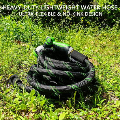 25FT Garden Hose,Flexible Water Hose, 10-Function Sprayer, Non-Expanding