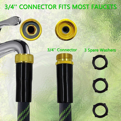 25FT Garden Hose,Flexible Water Hose, 10-Function Sprayer, Non-Expanding