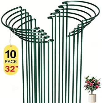 10 Pack Peony Cages and Supports, 10" (W) x 24"(H) Plant Support, Heavy-Duty Metal Plant Support Stakes, Plant Stakes for Outdoor & Indoor Plants, Perfect for Flowers and Vegetable