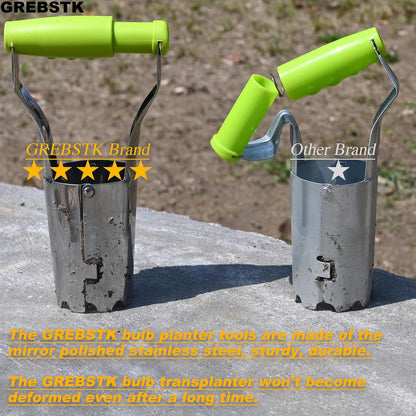 Bulb Transplanter, Stainless Steel Soil Release Tool