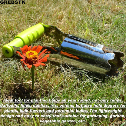 Bulb Transplanter, Stainless Steel Soil Release Tool