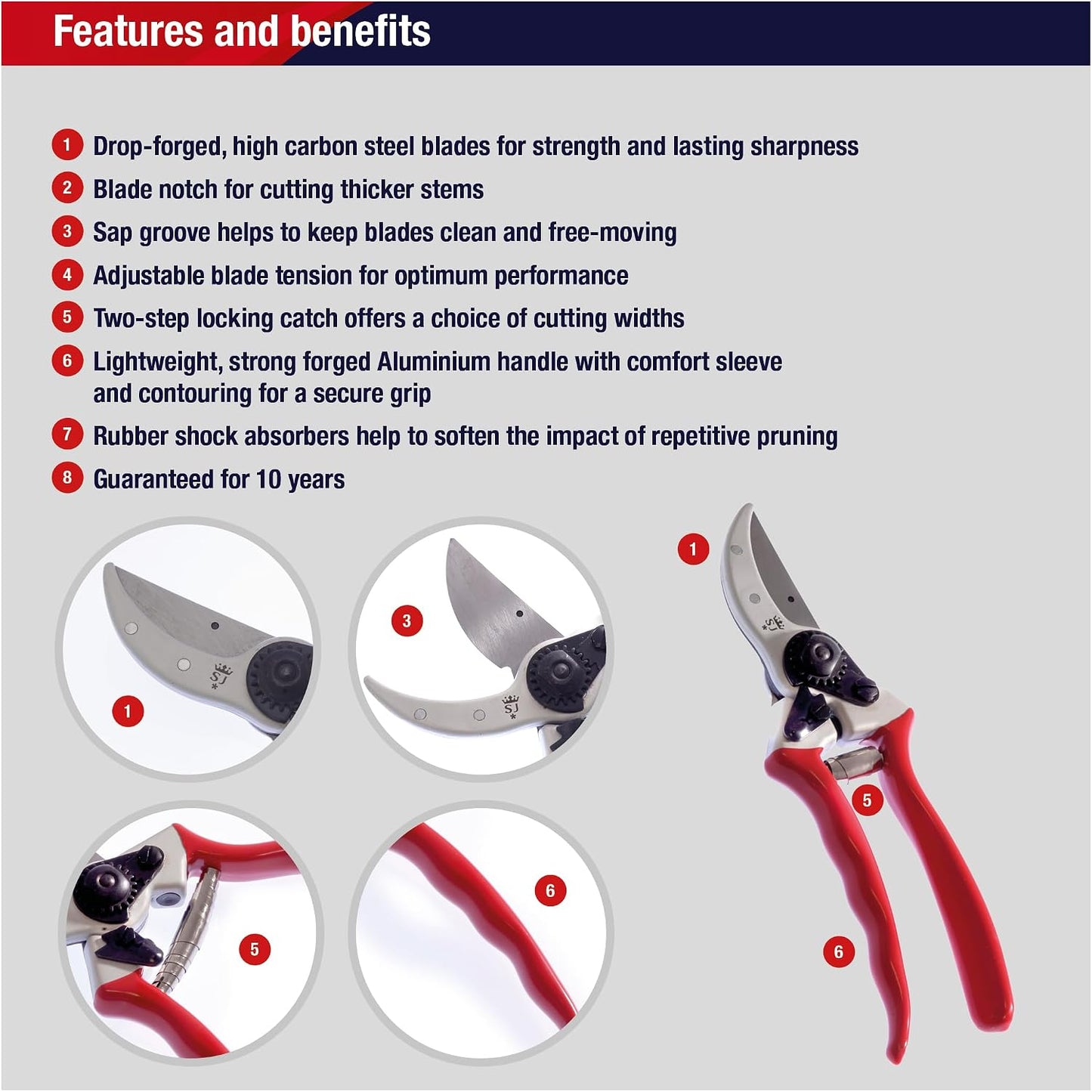 6959BS Razorsharp Professional Ergonomic Handle Bypass Pruner