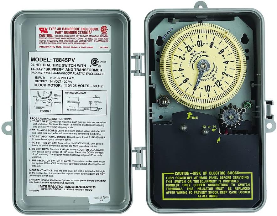 T8845PV Mechanical Irrigation Timer, SPST 125V