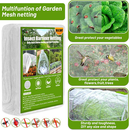 67pcs Garden Mesh Netting Kit, 6 Sets Wide Garden Hoops with Garden Covers