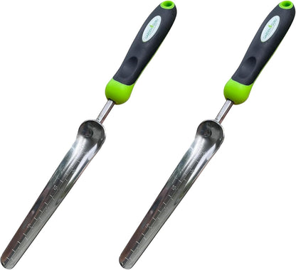 Seed Planting Shovel Trowel Transplanter Widger – Stainless Steel – Rust Resistant - Ergonomic Handle – Perfect Hand Dibber Seedling Bulb Planter Tool for Gardening Planting Transplanting