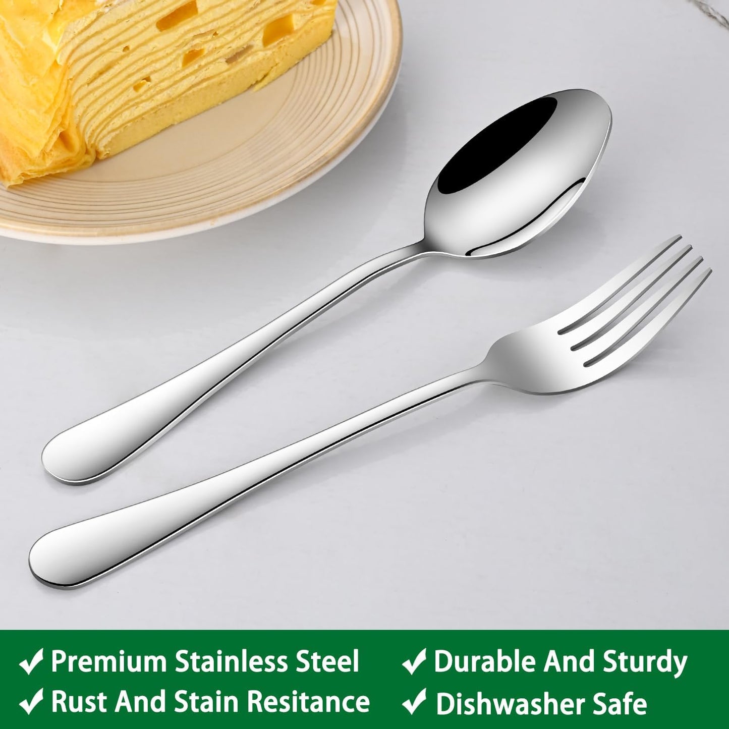 16-Piece 8 Inches Dinner Forks Set,Durable Stainless Steel Table Forks,Dishwasher Safe Silverware Main Fork Service For Home Restaurant,Silverware Fork