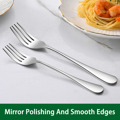 16-Piece 8 Inches Dinner Forks Set,Durable Stainless Steel Table Forks,Dishwasher Safe Silverware Main Fork Service For Home Restaurant,Silverware Fork