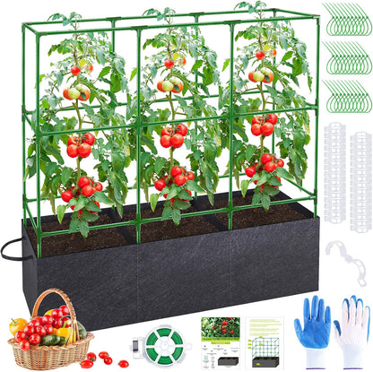 Tomato Cage 51×17×49 Inch with 46 Gallon Grow Bag