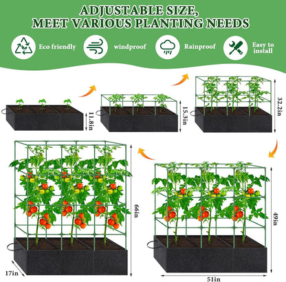 Tomato Cage 51×17×49 Inch with 46 Gallon Grow Bag