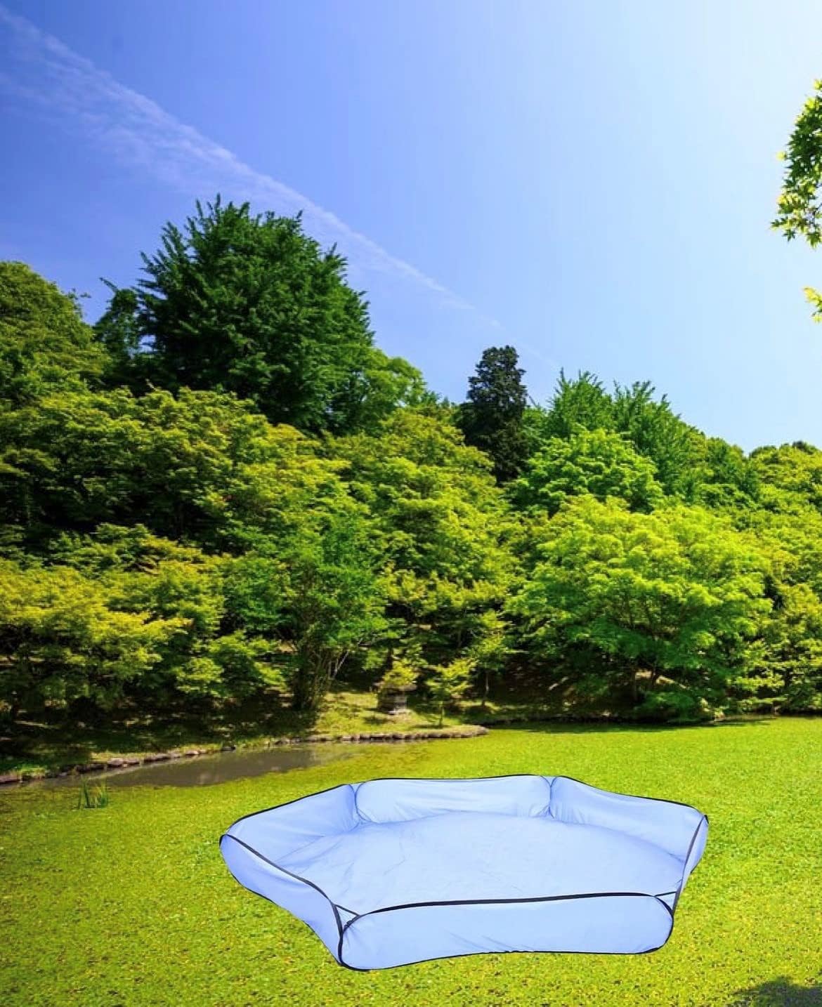 Outdoor Ground Cover, Polyester, 52 Square inches (Blue/White)