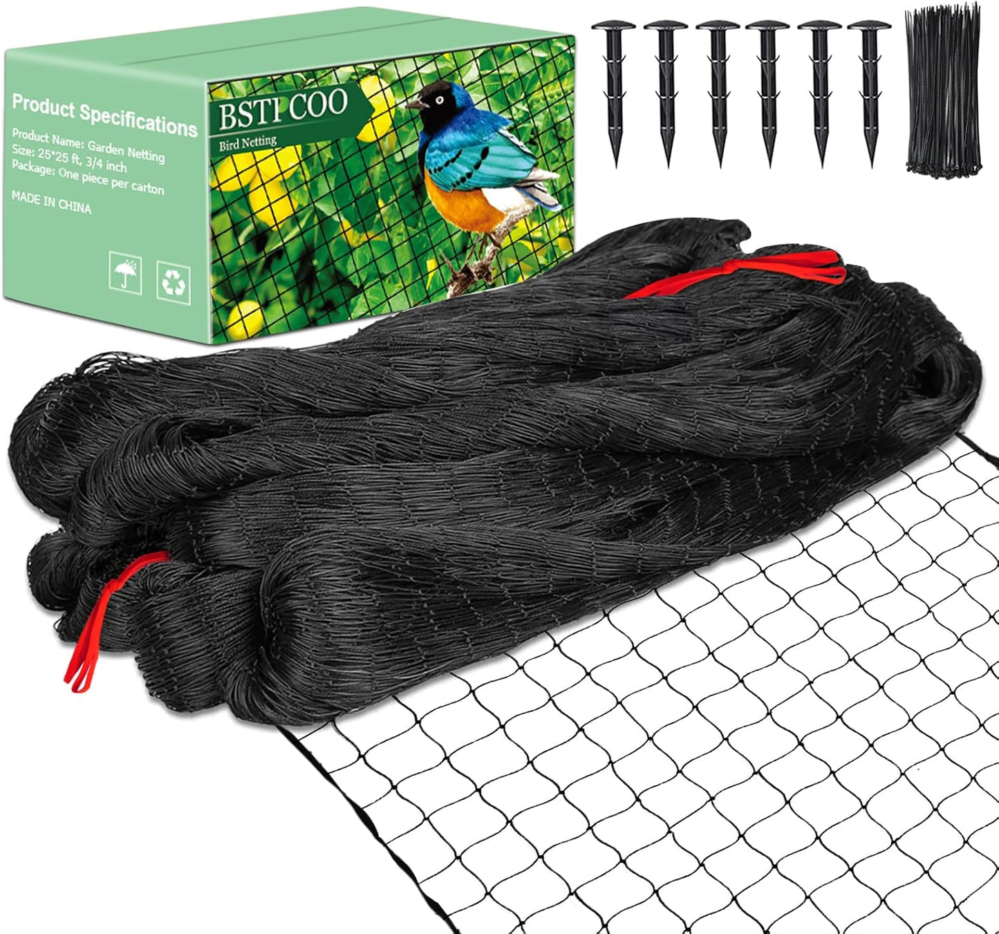 Bird Netting for Chicken Coop 25'x25', Poultry Netting, 3/4" Mesh
