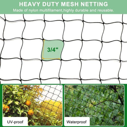 Bird Netting for Chicken Coop 25'x25', Poultry Netting, 3/4" Mesh