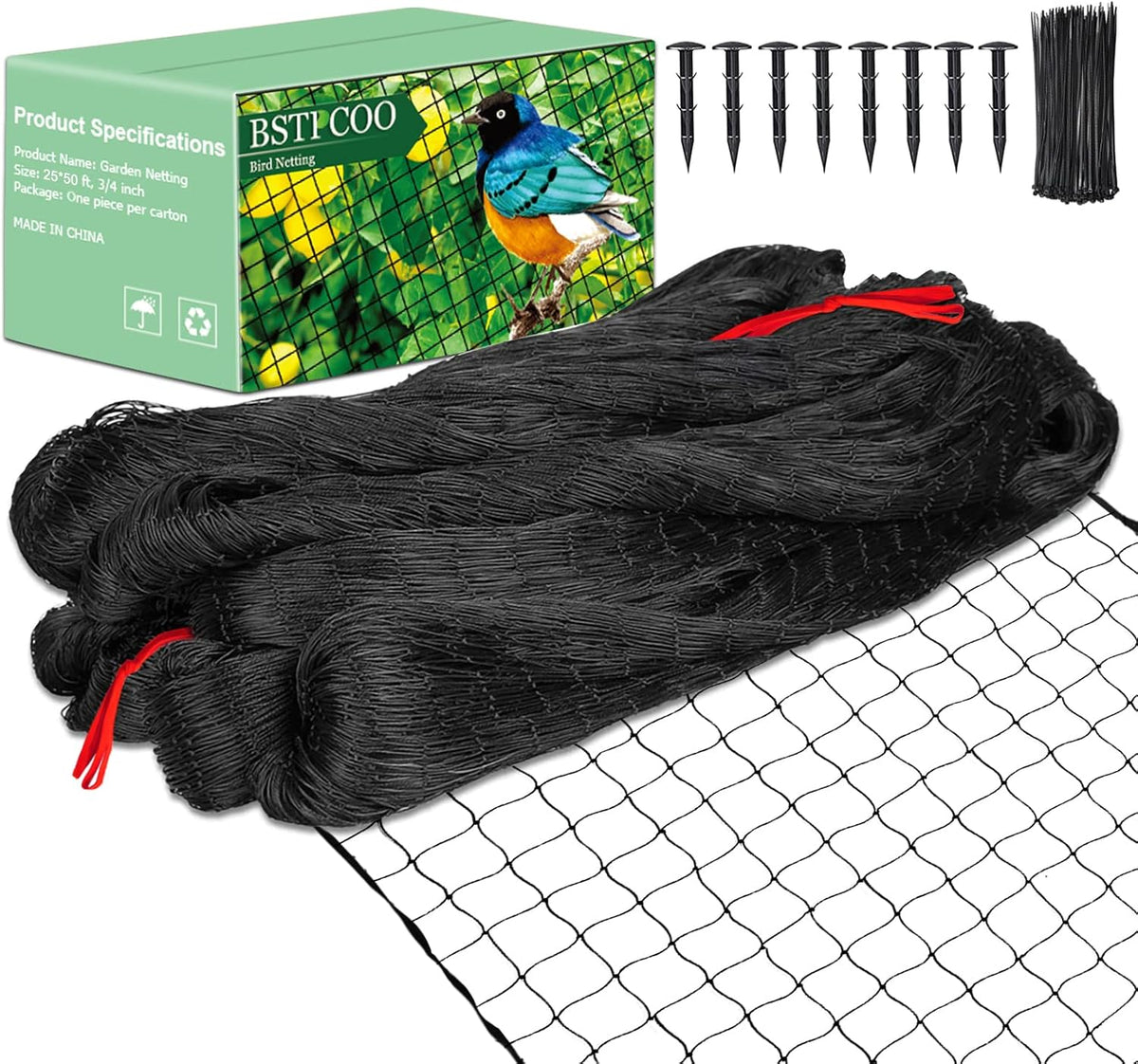 Bird Netting for Chicken Coop 25'x25', Poultry Netting, 3/4" Mesh