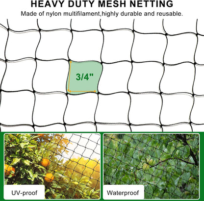 Bird Netting for Chicken Coop 25'x25', Poultry Netting, 3/4" Mesh