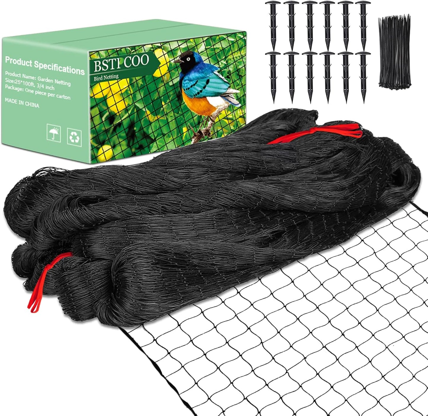 Bird Netting for Chicken Coop 25'x25', Poultry Netting, 3/4" Mesh