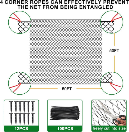 Bird Netting for Chicken Coop 25'x25', Poultry Netting, 3/4" Mesh
