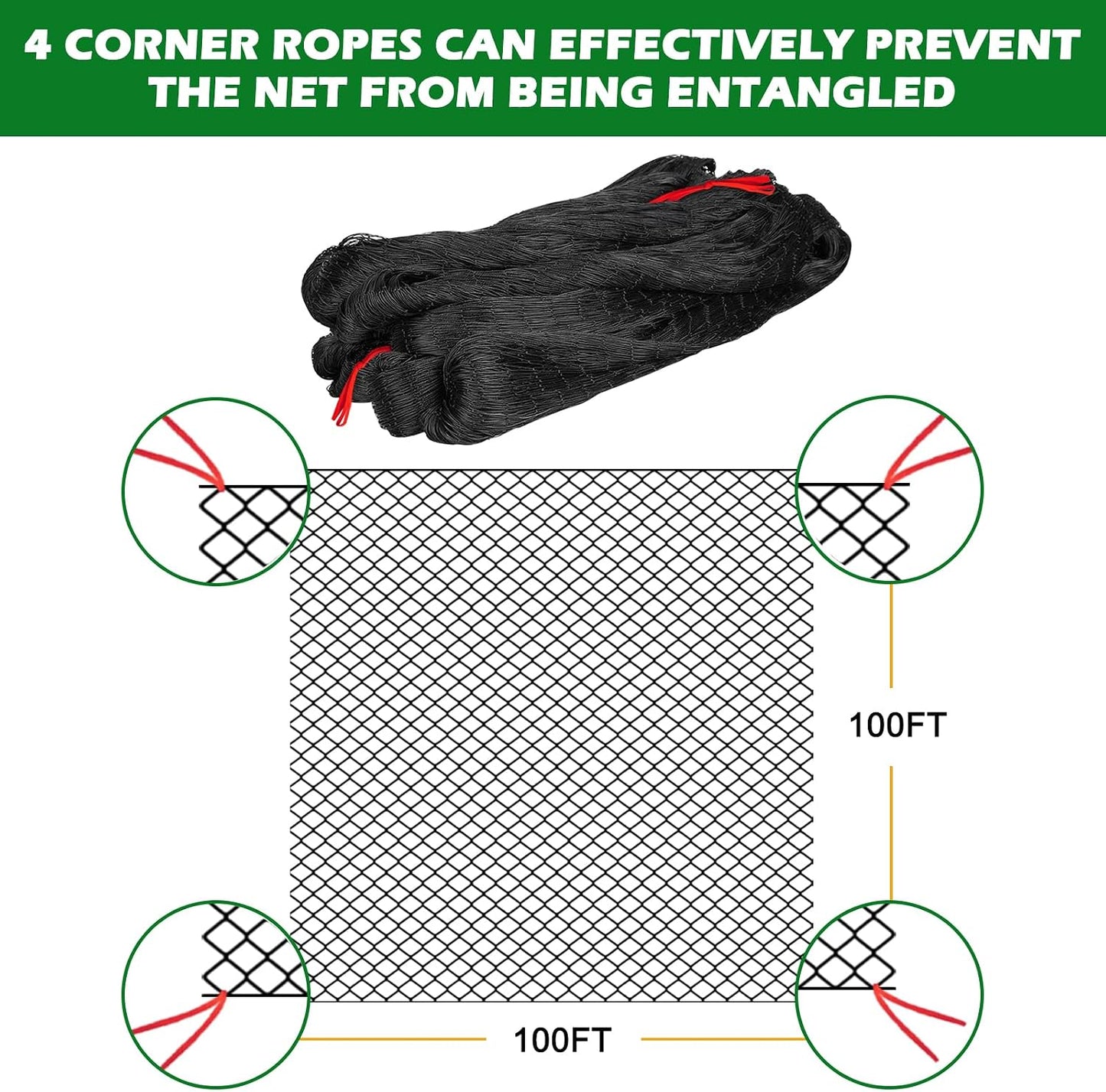 Bird Netting for Chicken Coop 25'x25', Poultry Netting, 3/4" Mesh