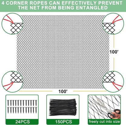 Bird Netting for Chicken Coop 25'x25', Poultry Netting, 3/4" Mesh