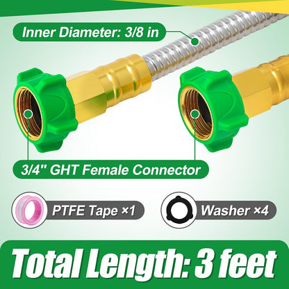 3ft Short Leader Hose with Double Female Connectors
